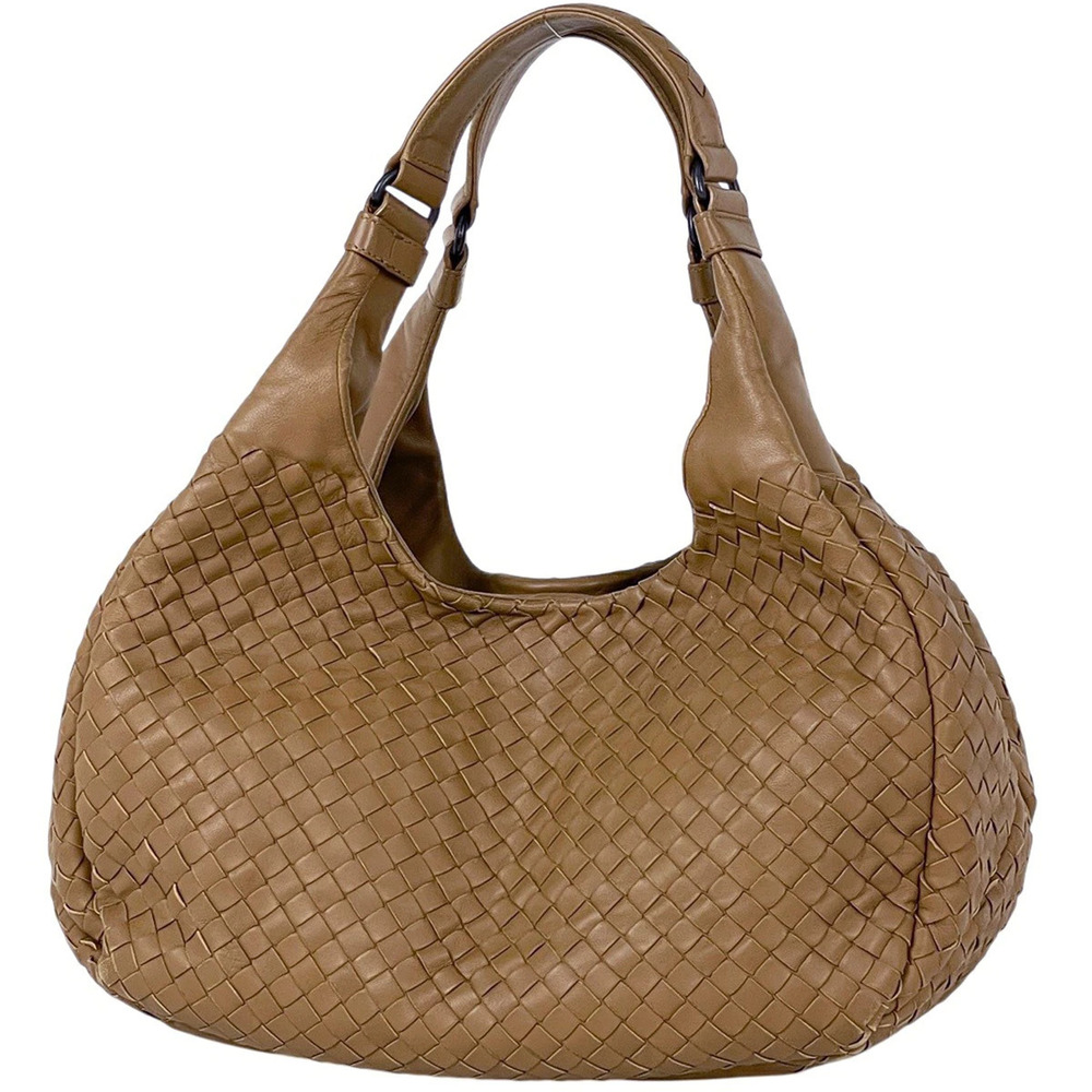 Bottega Veneta Intrecciato Shoulder Bag Leather Brown